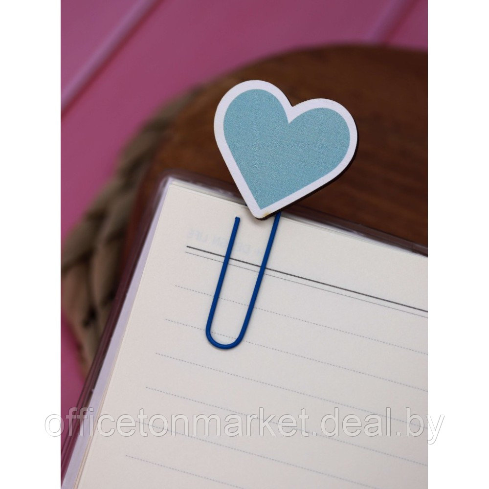 Закладка-скрепка для книг "Tiffany Heart", 50x10 мм, синий - фото 6 - id-p222979707