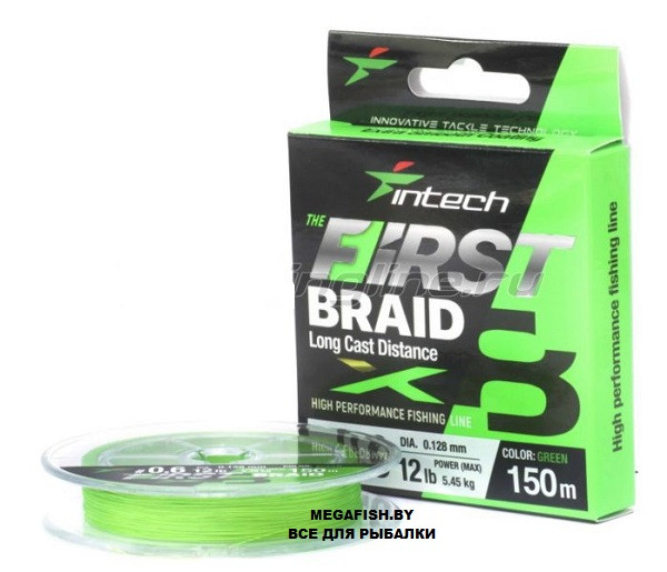 Шнур Intech First Braid X8 (100 м; 0.128 мм; green) - фото 1 - id-p223099546