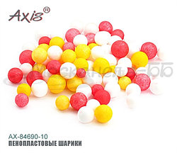 Набор пенопластовых шариков, белые, красные, желтые, 200шт.