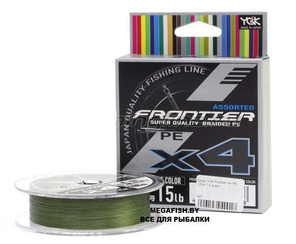 Шнур YGK Frontier X4 PE (100 м; #0.6; green) - фото 1 - id-p223093838