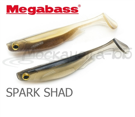 Виброхвост MEGABASS Spark Shad 5.0" SP-C, 5 шт в уп., цвет: Deadly Black - фото 1 - id-p223102836