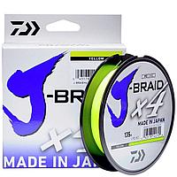 Леска плетеная Daiwa J-Braid x4 BRAID Yellow 135м 0.17 мм