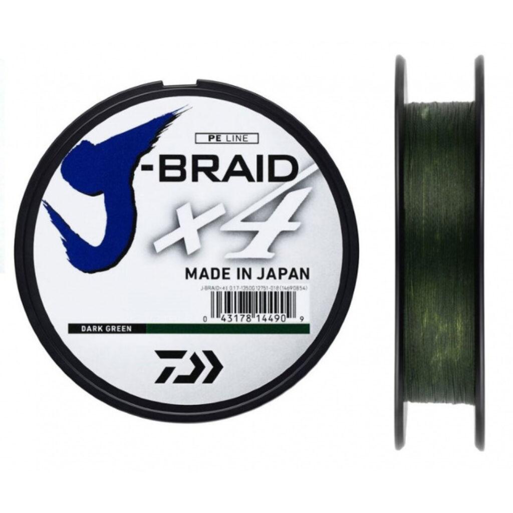 Леска плетеная Daiwa J-Braid x4 BRAID Dark Green 135м 0.15 мм - фото 1 - id-p223100901