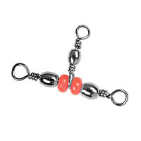 Вертлюг Sprut Barrel Triple Swivel Style 2 Red Beads/Т-образный 10х12