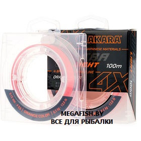 Шнур Akara Ultra Light X-4 (100 м; 0.06 мм) Orange - фото 1 - id-p223095054