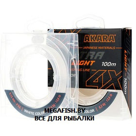 Шнур Akara Ultra Light X-4 (100 м; 0.10 мм) White - фото 1 - id-p223095060