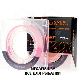 Шнур Akara Ultra Light Competition X4 (150 м; 0.06 мм) pink - фото 1 - id-p223095066
