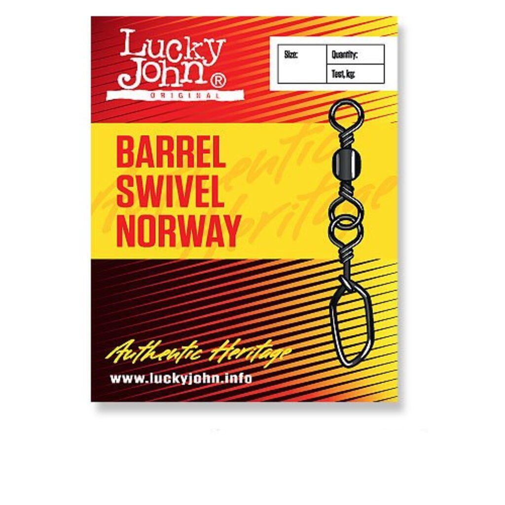 Вертлюги c застежкой Lucky John Original BARREL SWIVEL NORWAY 006 - фото 1 - id-p223101989