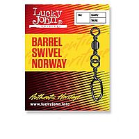 Вертлюги c застежкой Lucky John Original BARREL SWIVEL NORWAY 008