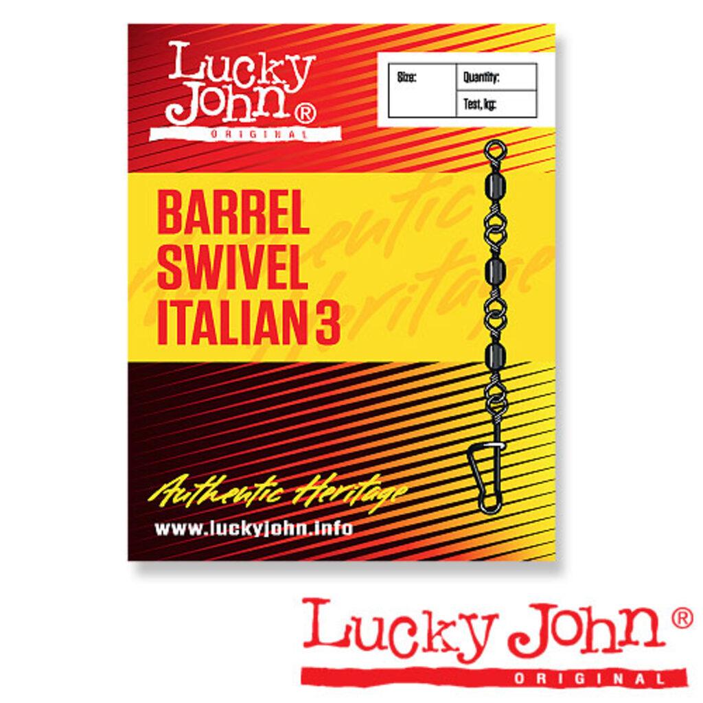 Вертлюги c застежкой Lucky John Original BARREL SWIVEL ITALIAN3-012 - фото 1 - id-p223101995