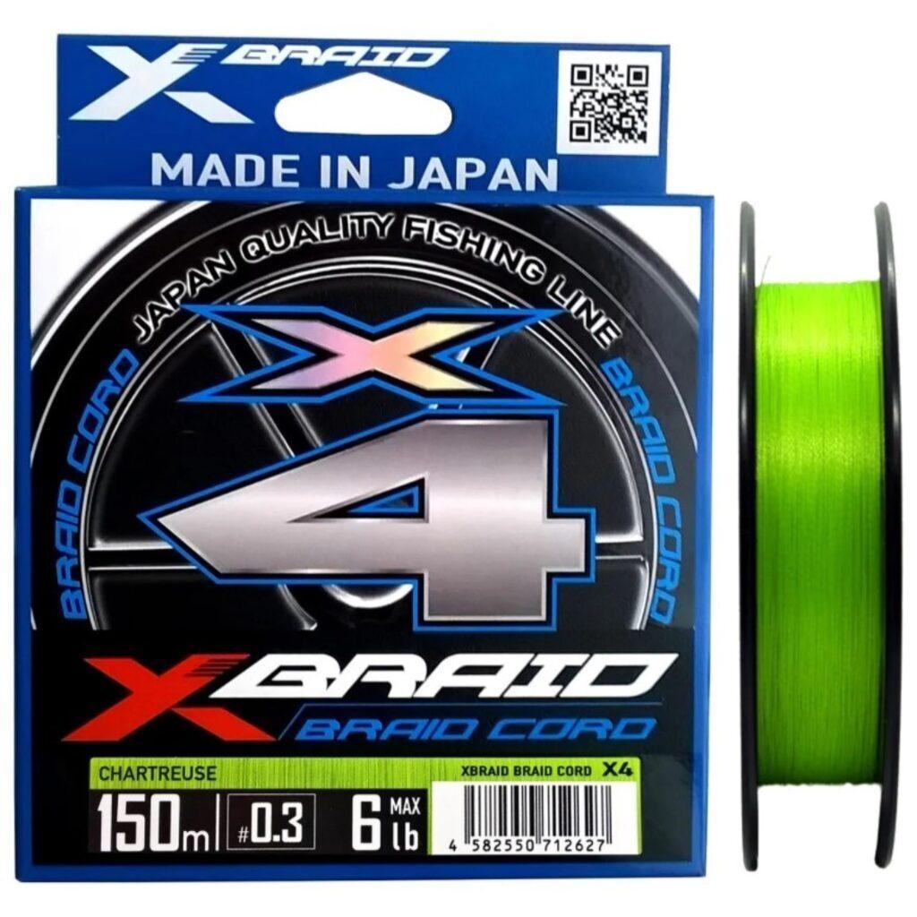 Плетеный шнур YGK X-BRAID BRAID CORD X4 150m-0.3/0,094 mm 6lb - фото 1 - id-p223107908