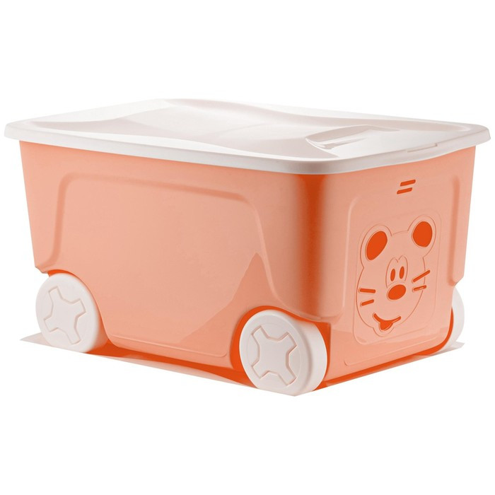 Детский ящик для игрушек COOL, на колёсах 50 литров, цвет персиковая карамель - фото 1 - id-p223108686