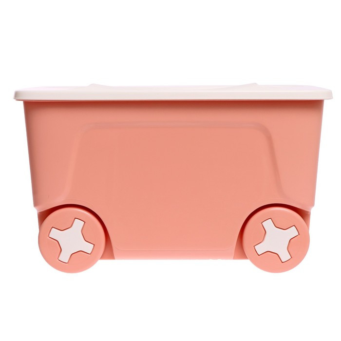 Детский ящик для игрушек COOL, на колёсах 50 литров, цвет персиковая карамель - фото 3 - id-p223108686