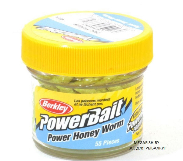 Приманка Berkley Powerbait Honey Worms (2.5 см; 55 шт.) Hot Yellow - фото 1 - id-p223097305