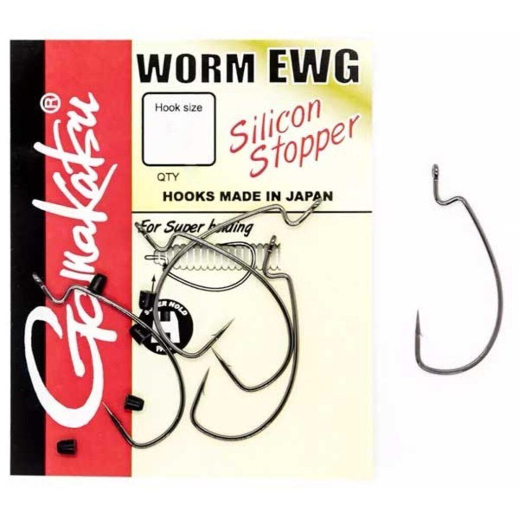 Крючки рыболовные Gamakatsu WORM EWG HOOKS SIL STOPPER BLACK # 1/0 (5 шт) - фото 1 - id-p223107277