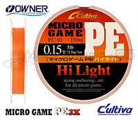 Леска плетеная OWNER Micro Game PE 3X, Orange, 150м, 0.115mm (0,4)