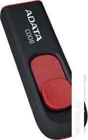 USB Flash A-Data C008 Black+Red 16 Гб (AC008-16G-RKD) - фото 1 - id-p223108577