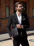 Мужская сумка через плечо кожаная молодежная дорожная городская деловая квадратная для документов мужчин, фото 3