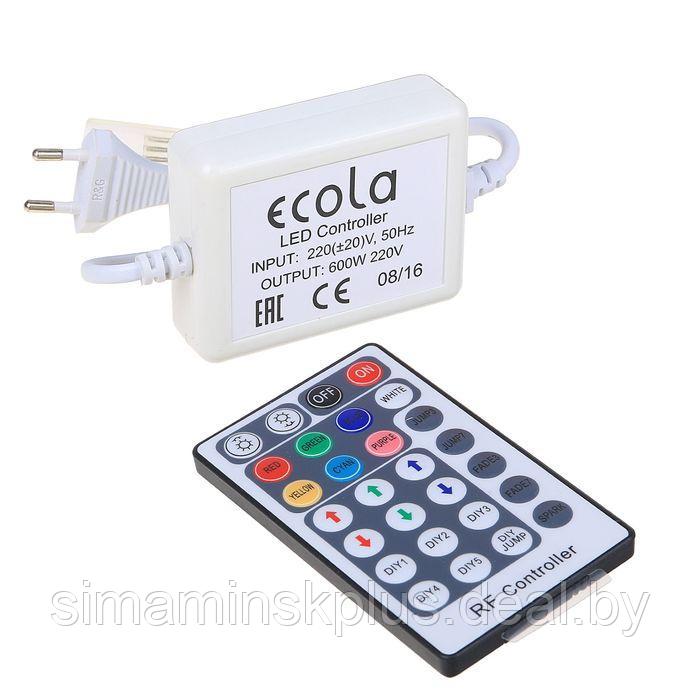 Контроллер Ecola для RGB ленты 14 × 7 мм, IP68, 220 В, 600 Вт, пульт ДУ - фото 1 - id-p223110151