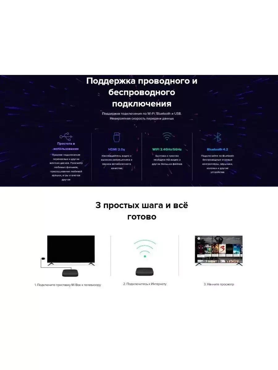 Смарт ТВ приставка Mi Box s 2nd gen - фото 6 - id-p223111382