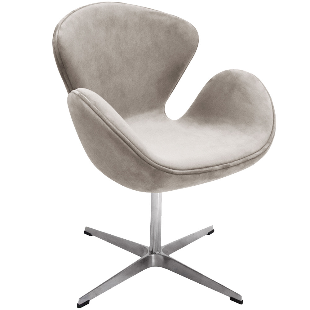 Кресло SWAN STYLE CHAIR латте, искусственная замша - фото 1 - id-p220591042