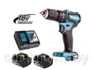 Аккум. ударная дрель-шуруповерт MAKITA DHP 483 RTJ MAKPAC (18.0 В,  5.0 А/ч Li-Ion, 40 Нм, шурупы до 36 мм,