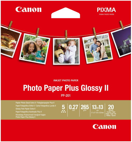 Фотобумага Canon Photo Paper Plus Glossy II PP-201 13x13 265 гм2 20 л - фото 1 - id-p223113127