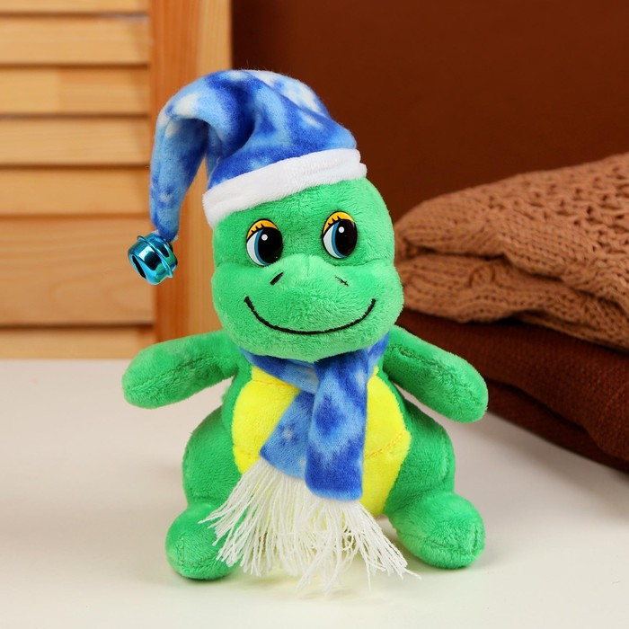 Мягкая игрушка «Дракоша», в синем колпаке, 15 см, цвет зелёный - фото 2 - id-p223113563