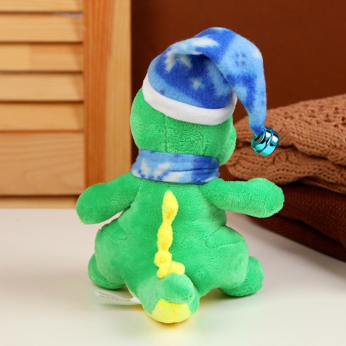 Мягкая игрушка «Дракоша», в синем колпаке, 15 см, цвет зелёный - фото 4 - id-p223113563