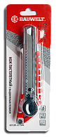 Нож пистолетный с выдвижным лезвием 18мм алюминиевый корпус Bauwelt 01120-201804
