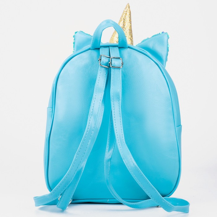 Рюкзак детский с пайетками, отдел на молнии, цвет голубой, «Единорог» - фото 3 - id-p223123910
