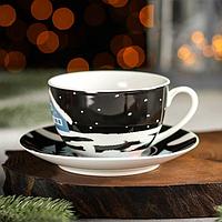 Чайная пара "Домик": чашка 250мл, блюдце (d)15см Magistro Новый год 6974514