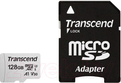 Карта памяти Transcend microSDXC 300S 128GB Class 10 UHS-I U3 (TS128GUSD300S-A) - фото 1 - id-p223129814