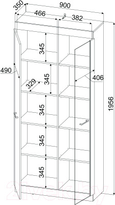 Шкаф с витриной Интерлиния LT-ШВ1 - фото 4 - id-p223128688