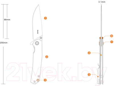 Нож туристический Ruike P801-SB - фото 6 - id-p223135372