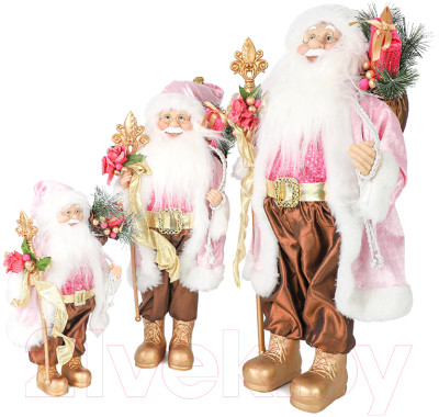 Фигура под елку Maxitoys Дед Мороз в розовой шубке с подарками и посохом / MT-21850-30 - фото 2 - id-p223126295