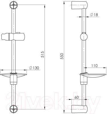 Душевая стойка Rubineta Practic - фото 2 - id-p223135022