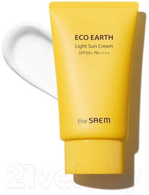 Крем солнцезащитный The Saem Eco Earth Light Sun Cream SPF 50+ PA++++ - фото 2 - id-p223145024