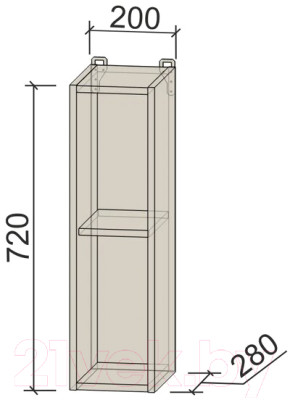 Шкаф навесной для кухни Интерлиния Компо ВП20-720 - фото 3 - id-p223133777