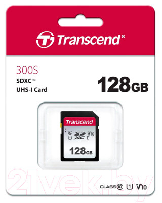 Карта памяти Transcend SDXC 300S 128GB (TS128GSDC300S) - фото 2 - id-p223132854