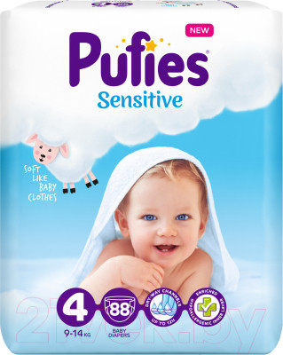 Подгузники детские Pufies Sensitive Maxi 9-14кг - фото 1 - id-p223140553