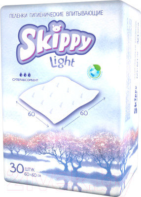 Набор пеленок одноразовых детских Skippy Light впитывающих с суперабсорбентом 60x60 - фото 1 - id-p223136941