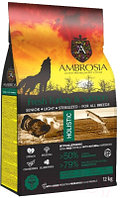 Сухой корм для собак Ambrosia Grain Free для пожилых с избыт. весом индейка и лосось / U/ATS12