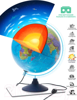 Глобус интерактивный Globen Политический с подсветкой 25см / 12500304 - фото 5 - id-p223149731