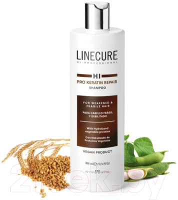 Шампунь для волос Hipertin Linecure Pro Keratin Repair Shampoo Для сухих и вьющихся волос - фото 2 - id-p223129039