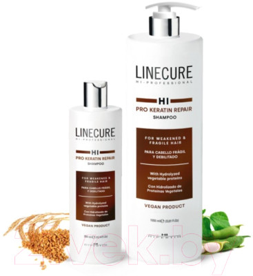 Шампунь для волос Hipertin Linecure Pro Keratin Repair Shampoo Для сухих и вьющихся волос - фото 3 - id-p223129039
