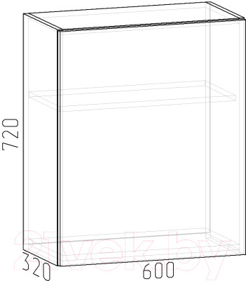Шкаф навесной для кухни Интермебель Микс Топ ШН 720-4-600 60см - фото 3 - id-p223131676