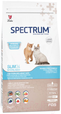 Сухой корм для кошек Spectrum Adult Slim34 для стерилизованных,контроль веса с лососем и рисом - фото 1 - id-p223145369