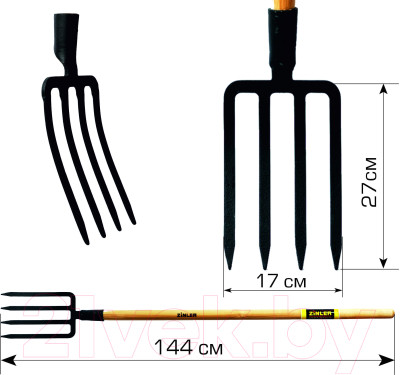 Вилы садовые Zinler Малые с деревянным черенком ВКМЧ1 - фото 4 - id-p223146519