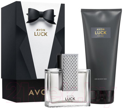 Парфюмерный набор Avon Luck Туалетная вода для него 75мл+Шампунь-гель для мужчин 200мл - фото 1 - id-p223143114